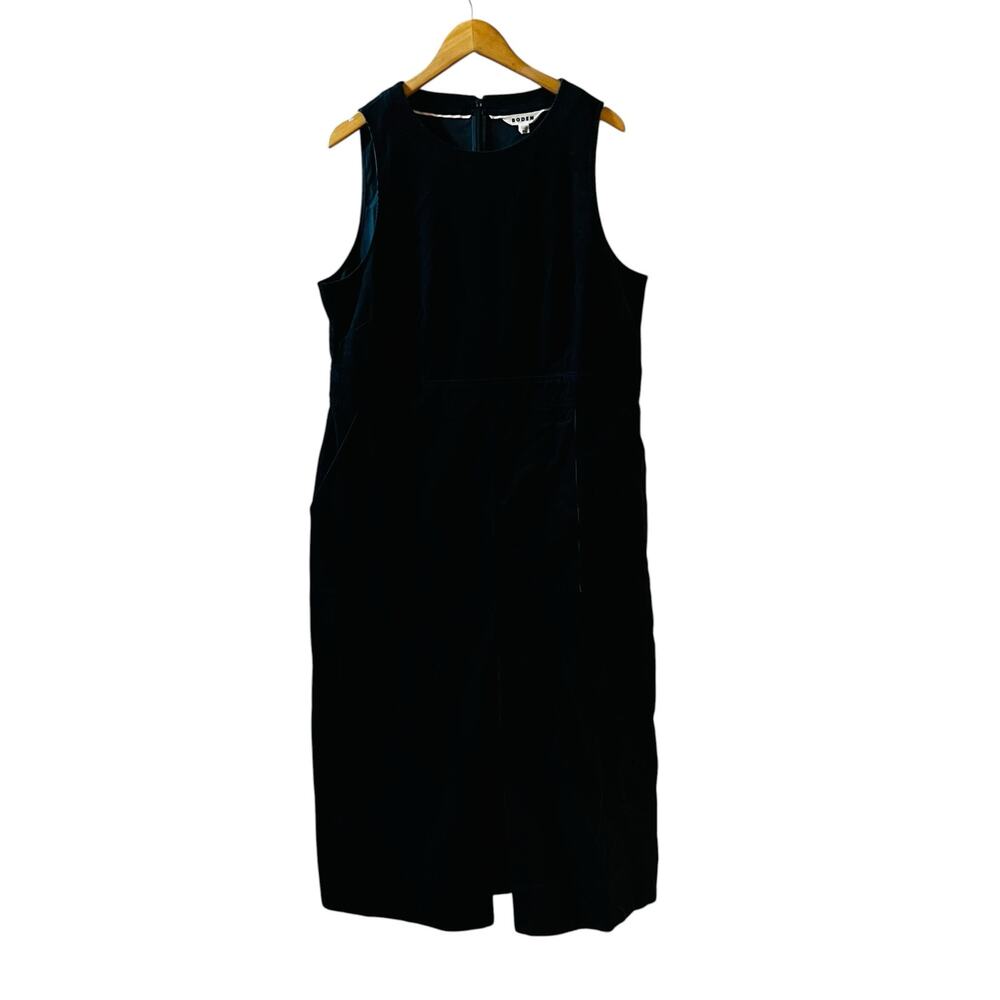 Boden Navy Midi Pinafore Dress with White Lace Sleeve Top - Picture 3 of 10